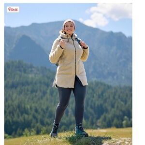 Women’s Mountain Pile Fleece Hooded Coat - LL Bean Plus Size